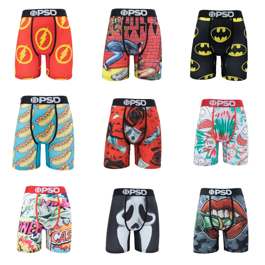 1Pcs Sexy Men Underwear Boxers Fashion Print Underpants Male Boxers Men'S Panties plus Size Breathable Man Boxer Briefs Trunks