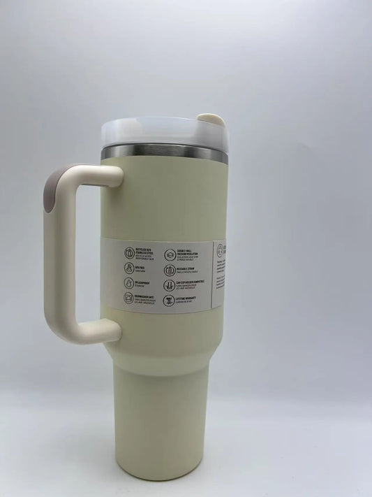 40 Oz Tumbler with Handle and Straw | Cup Holder for Travel | Insulated Stainless Steel Cup | BPA- Free |
