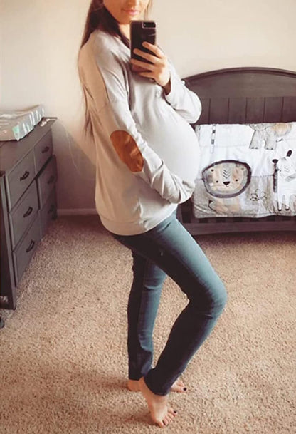 Womens Cozy Long Sleeve Plain Color Slim Fit Jersey Top Grey M