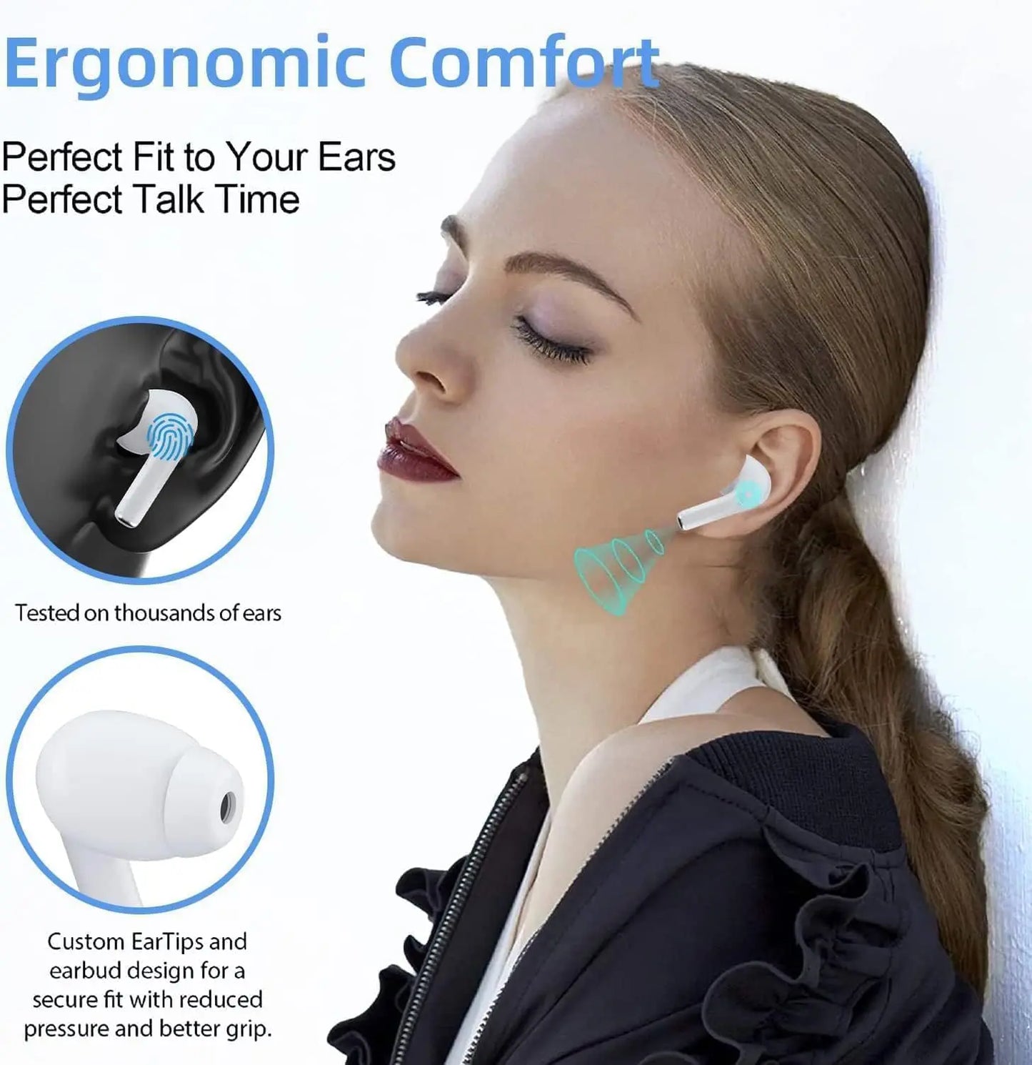 Original Wireless Bluetooth Headphone Noise Canceling Earphone HIFI Stereo Headset Earbuds Bluetooth for Xiaomi Lenovo Air Pods