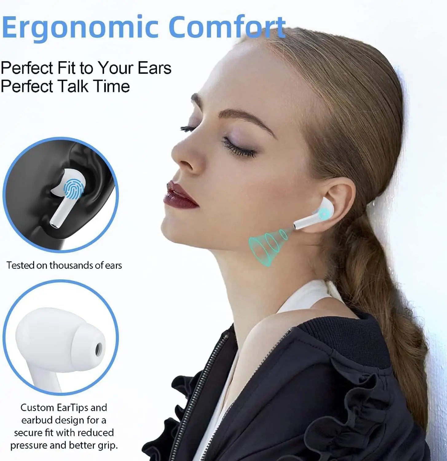 Original Wireless Bluetooth Headphone Noise Canceling Earphone HIFI Stereo Headset Earbuds Bluetooth for Xiaomi Lenovo Air Pods