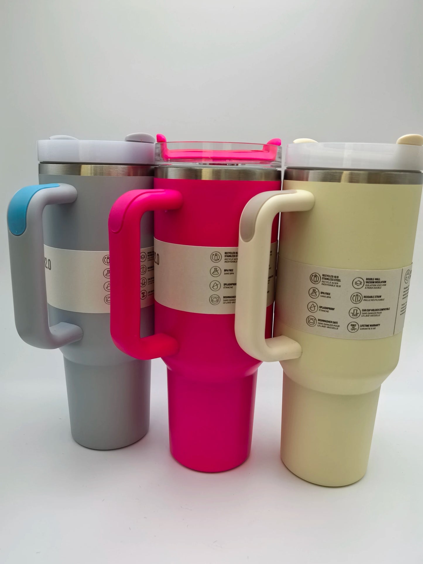 40 Oz Tumbler with Handle and Straw | Cup Holder for Travel | Insulated Stainless Steel Cup | BPA- Free |