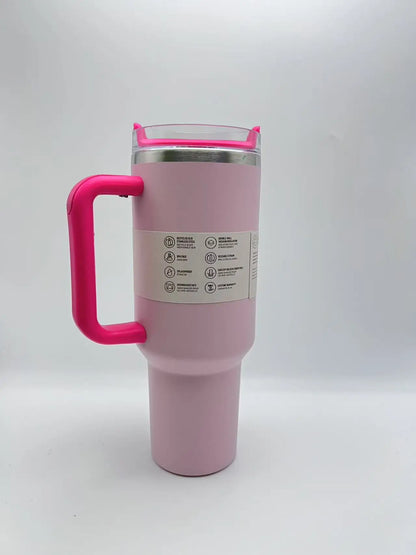 40 Oz Tumbler with Handle and Straw | Cup Holder for Travel | Insulated Stainless Steel Cup | BPA- Free |